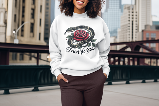 Trust No One Snake & Rose Unisex Crewneck Sweatshirt