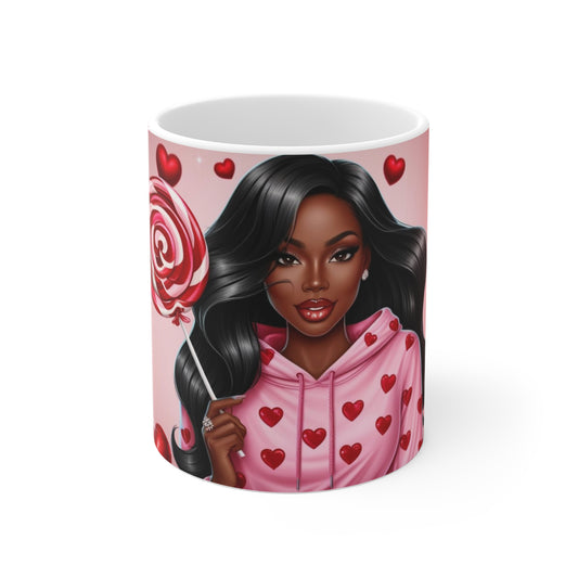 Sweet Like Candy Mug - 11oz Love & Hearts Design for Valentine's Day